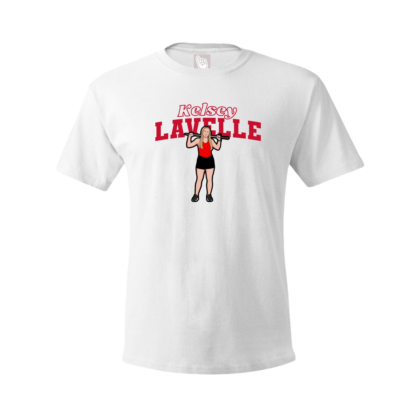 Youth Tee — Name Arch in White