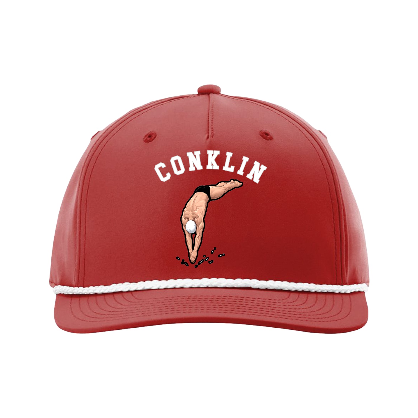 Five-Panel Classic Rope Cap — Shirsey Arch in Red