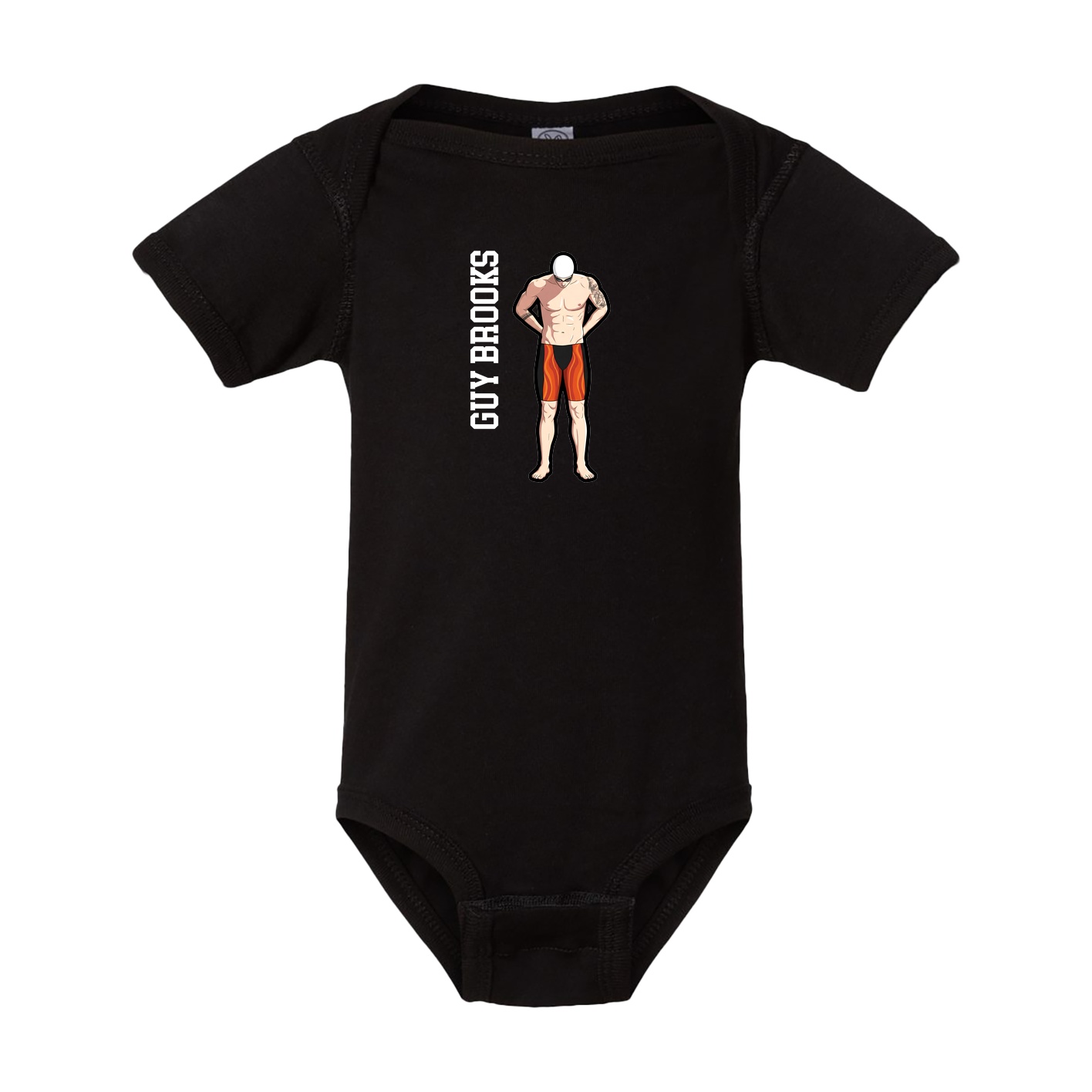 Baby Onesie — Name Vertical in Black