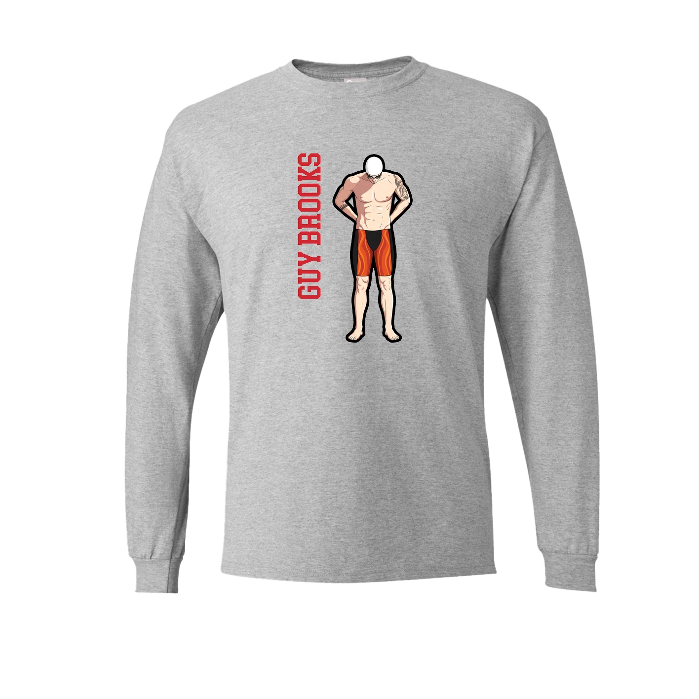 Long Sleeve Tee — Name Vertical in Grey