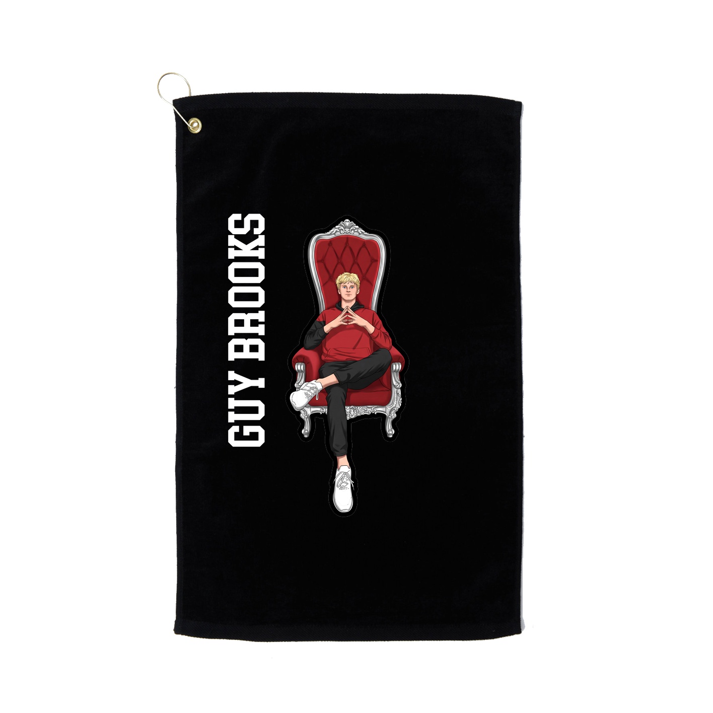 Golf Towel — Name Vertical in Black