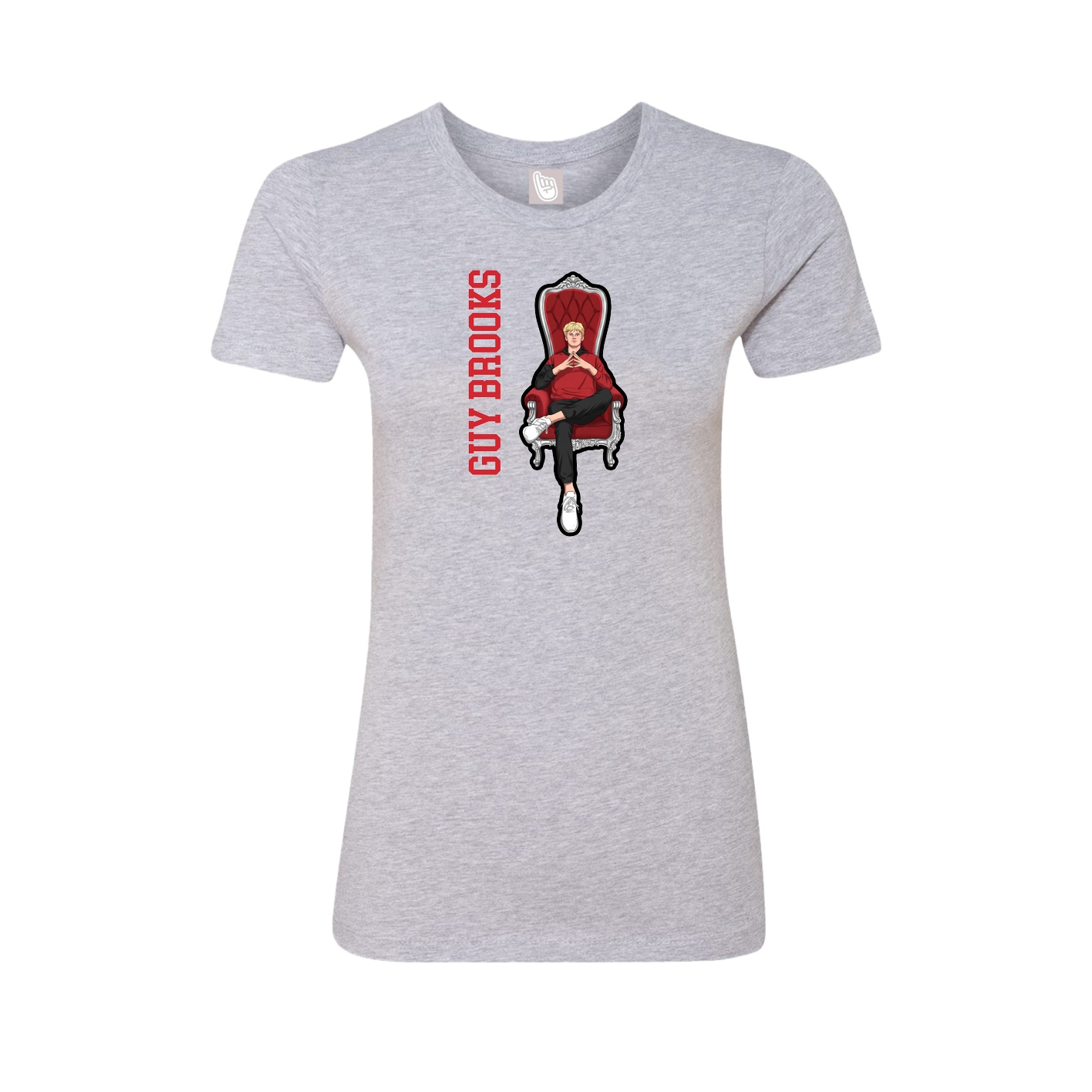 Fitted Women's Tee — Name Vertical in Grey