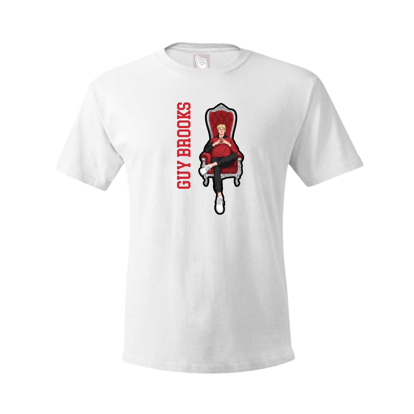 Youth Tee — Name Vertical in White