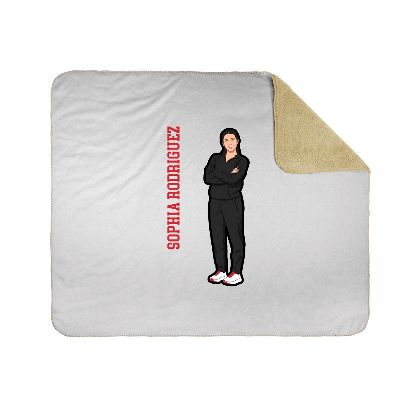 Throw Blanket — Name Vertical in White