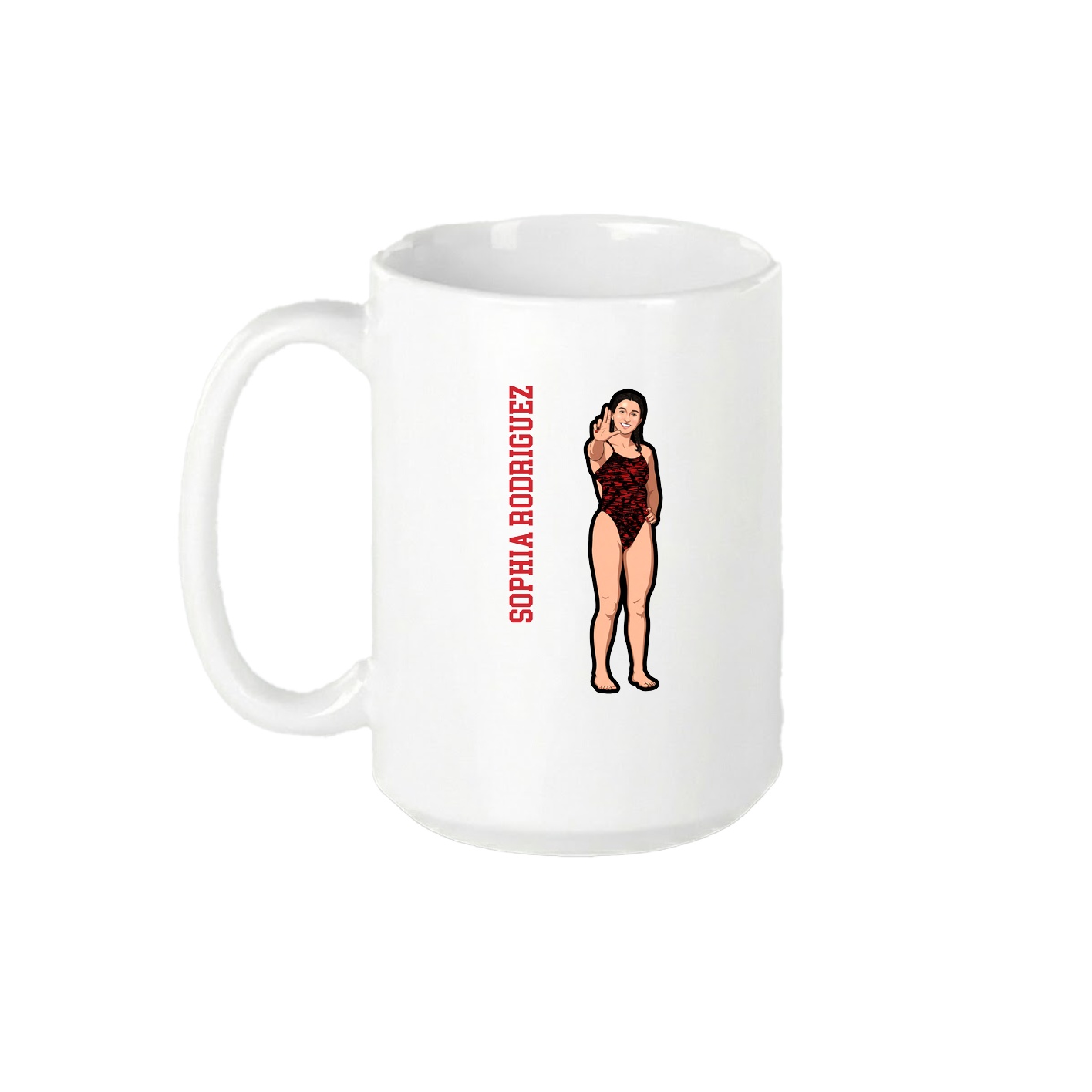 15oz Coffee Mug — Name Vertical in White