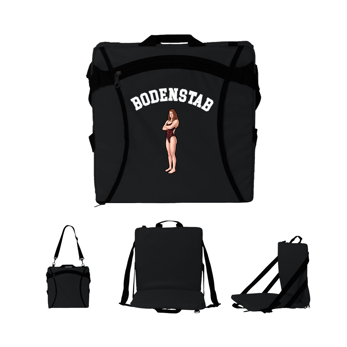 Folding Stadium Seat — Shirsey Arch in Black