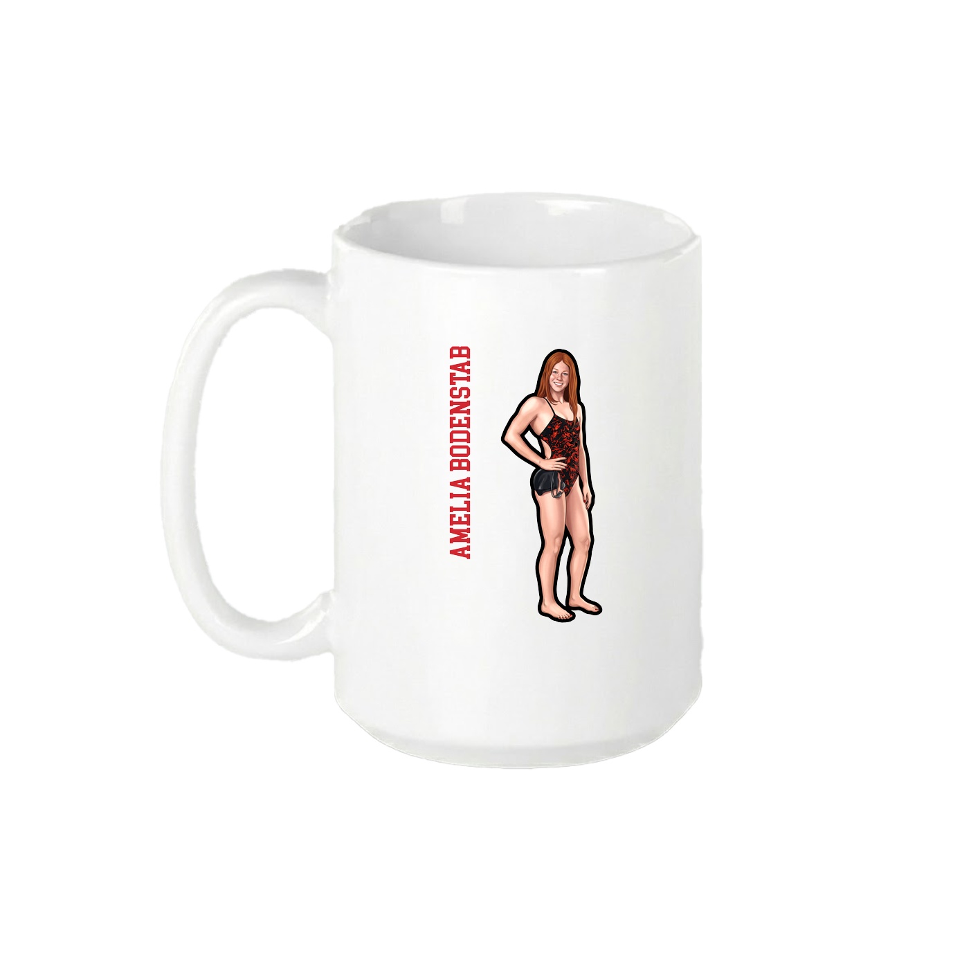 15oz Coffee Mug — Name Vertical in White