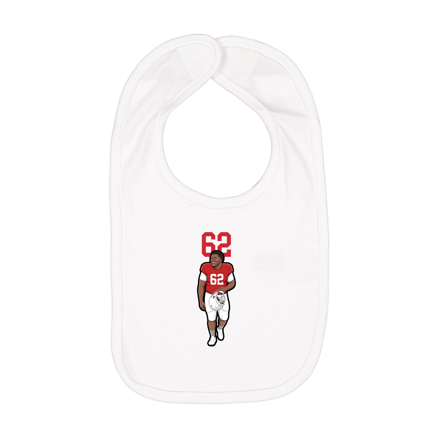 Infant Bib — Number Top in White