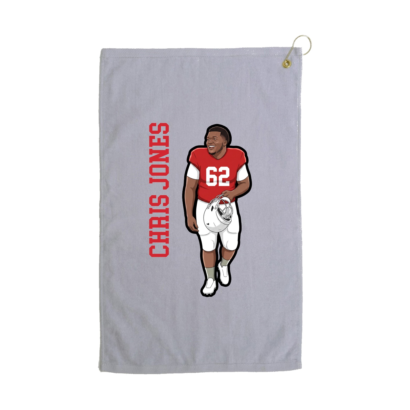 Golf Towel — Name Vertical in Grey