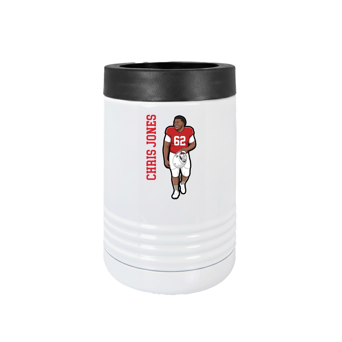 Beverage Holder — Name Vertical in White