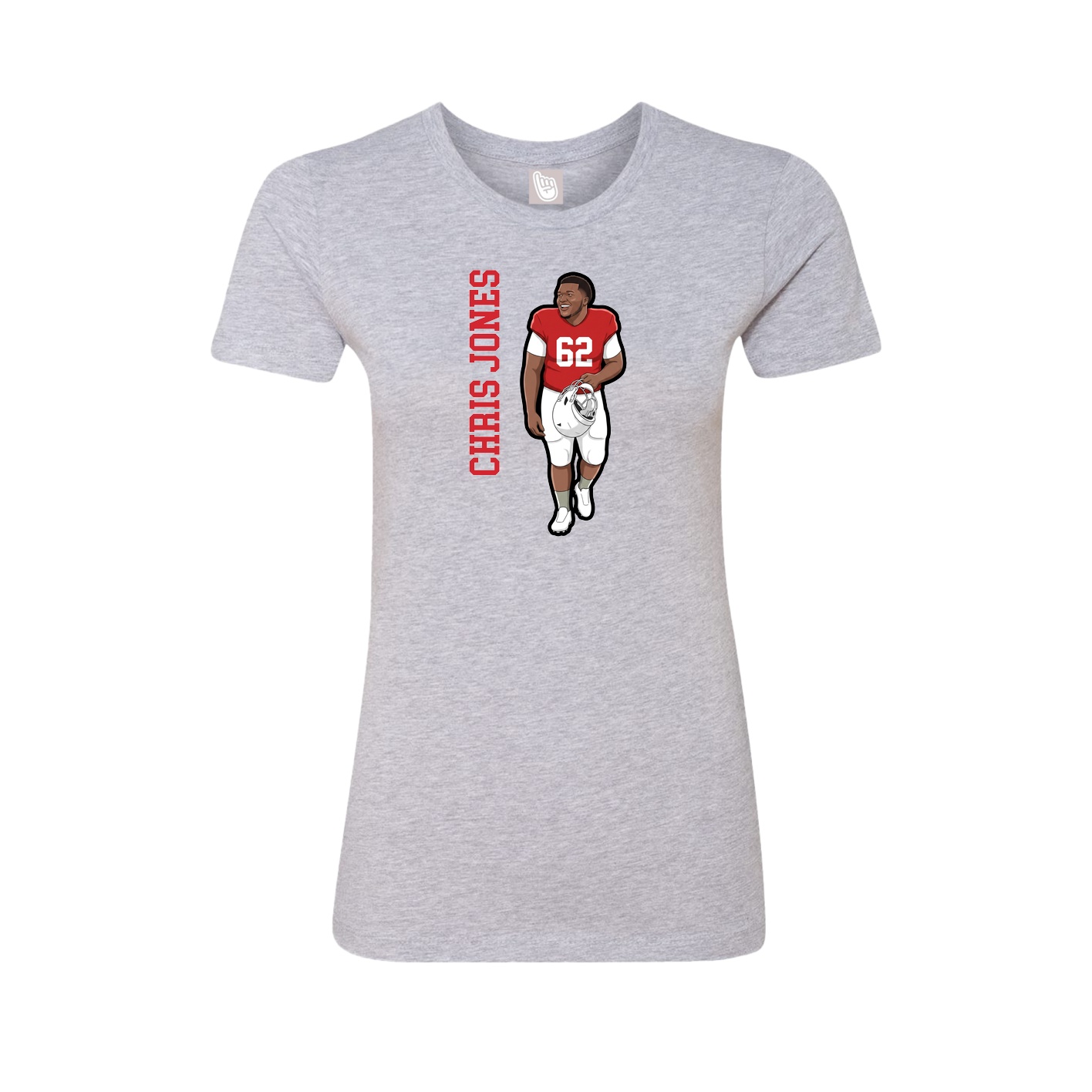 Womens Tee — Name Vertical in Grey
