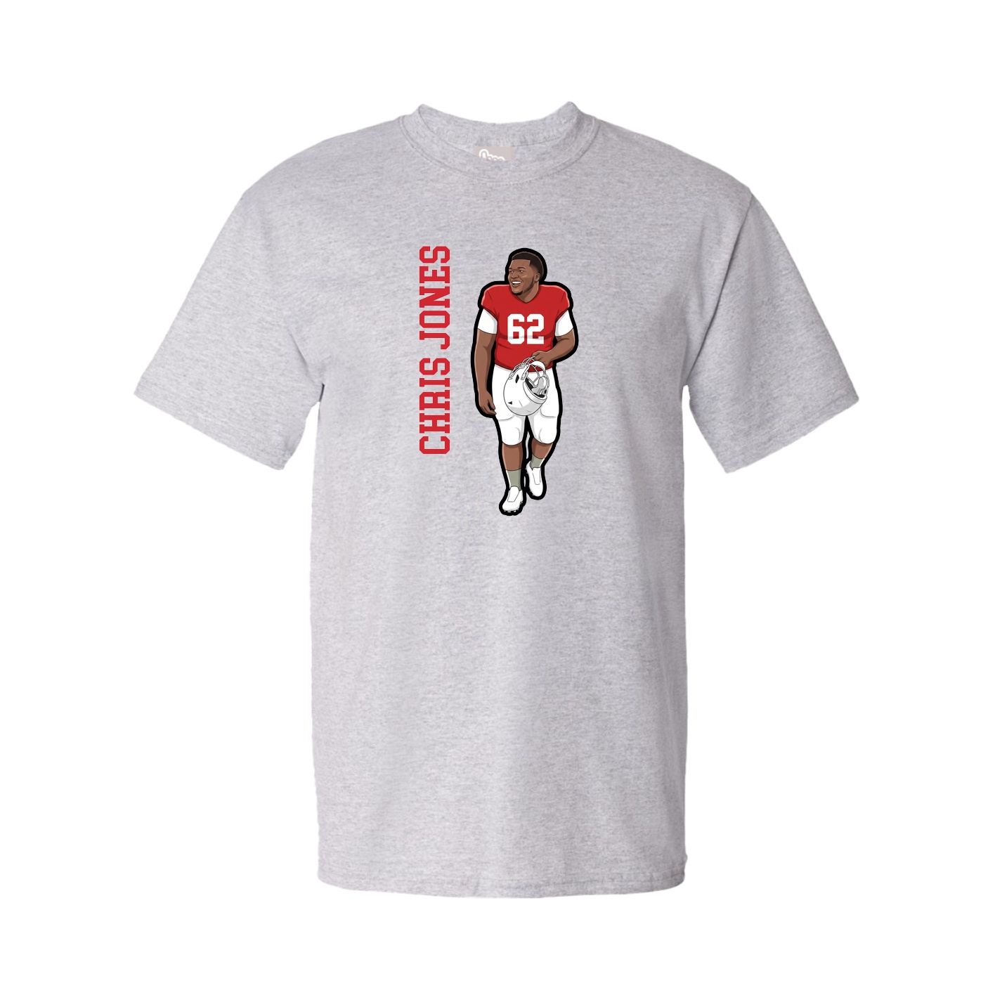 Youth Tee — Name Vertical in Grey
