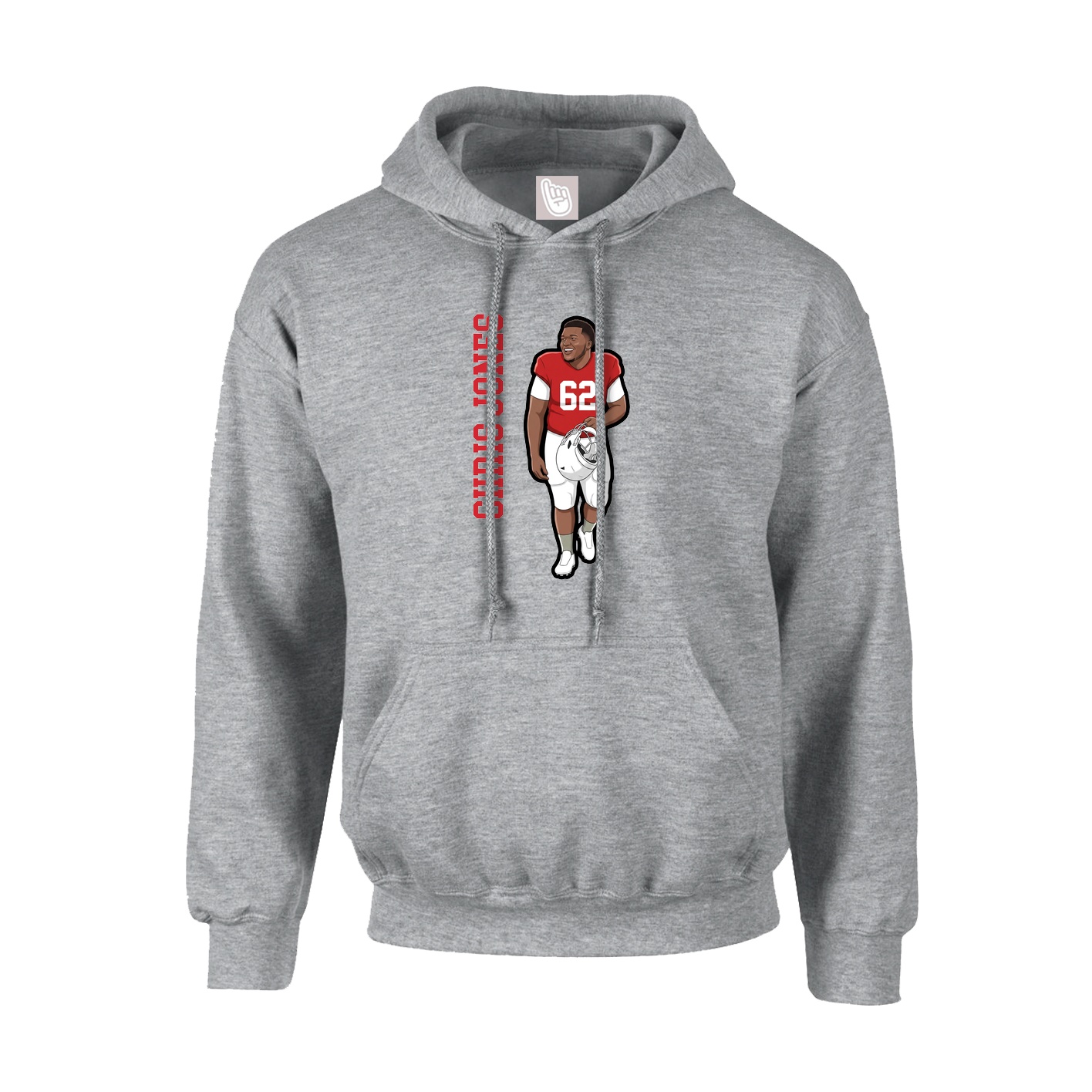 Hoodie — Name Vertical in Grey