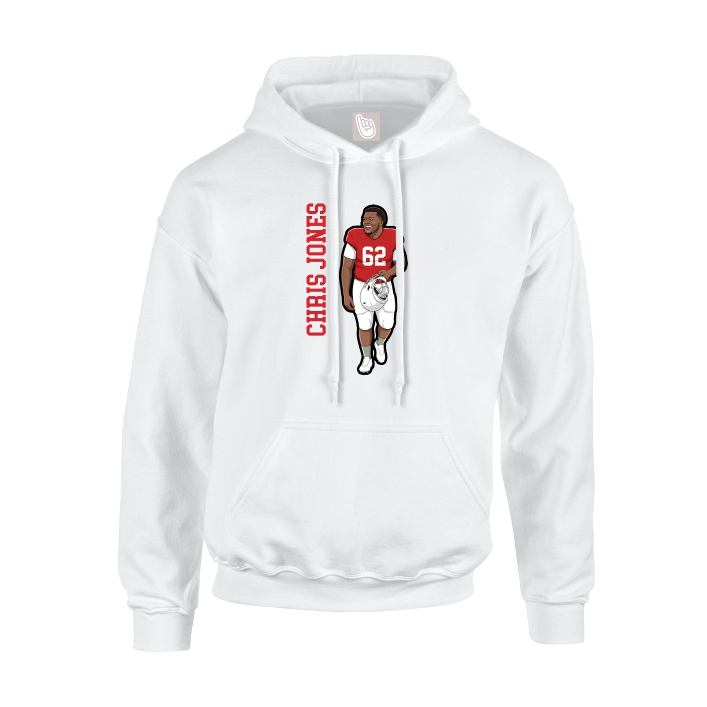 Youth Hoodie — Name Vertical in White