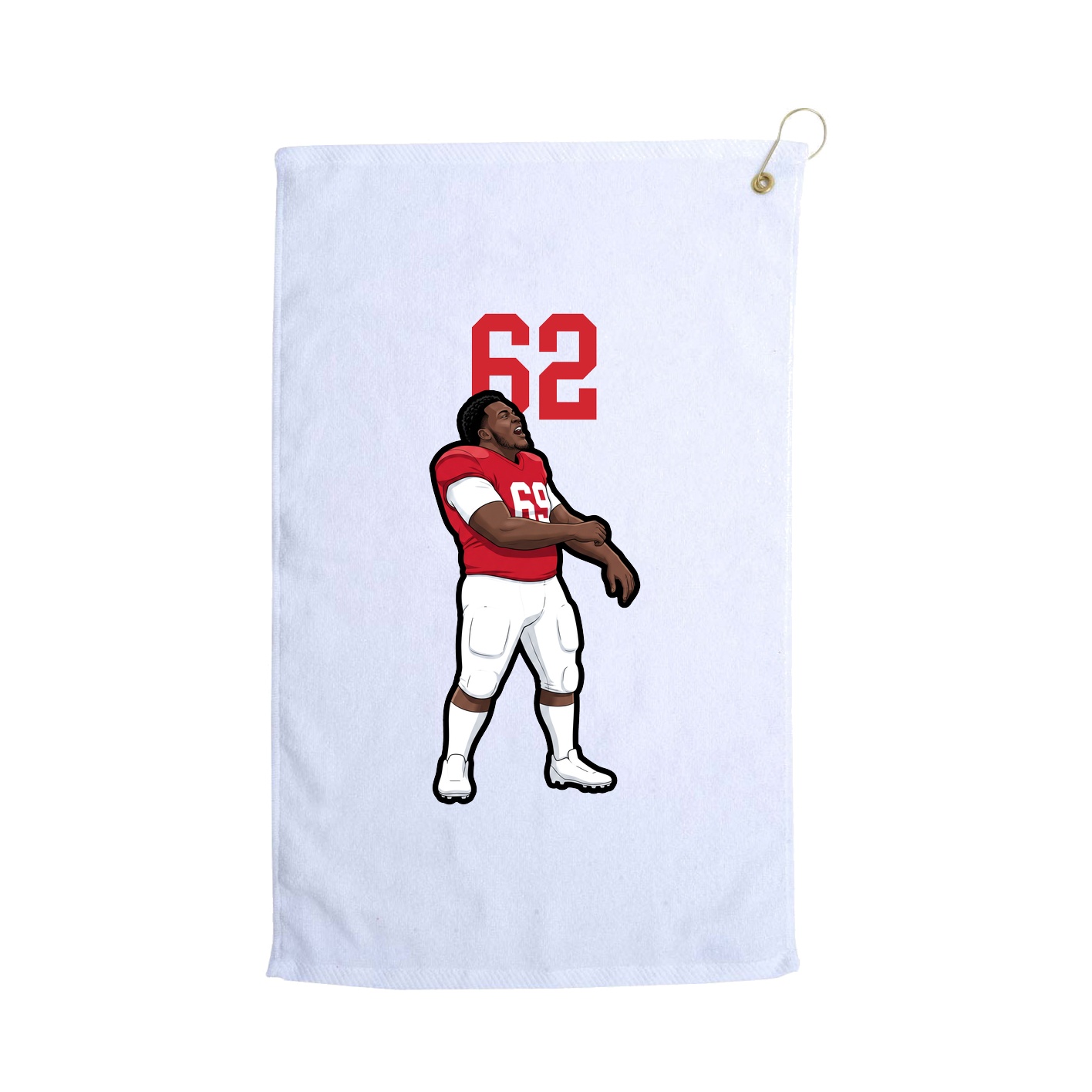 Golf Towel — Number Top in White