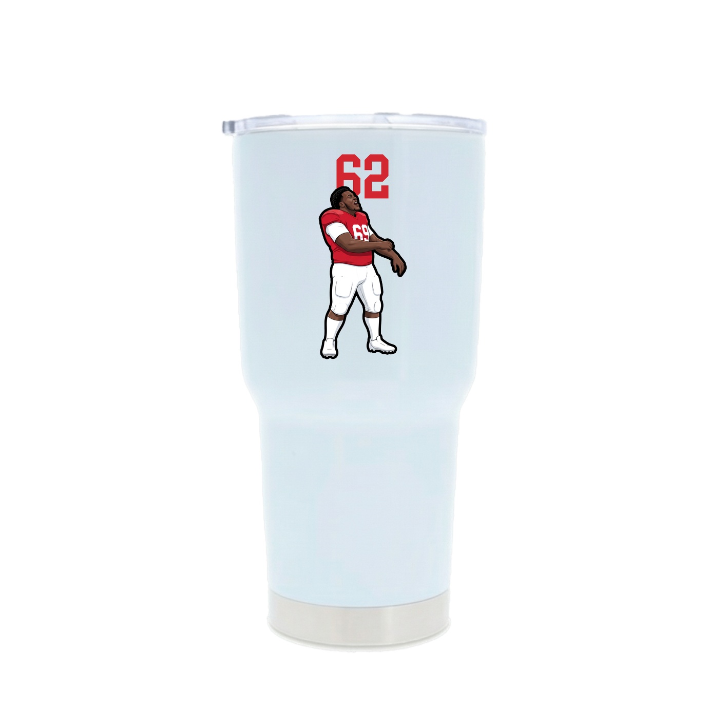 30oz Stainless Steel Tumbler — Number Top in White