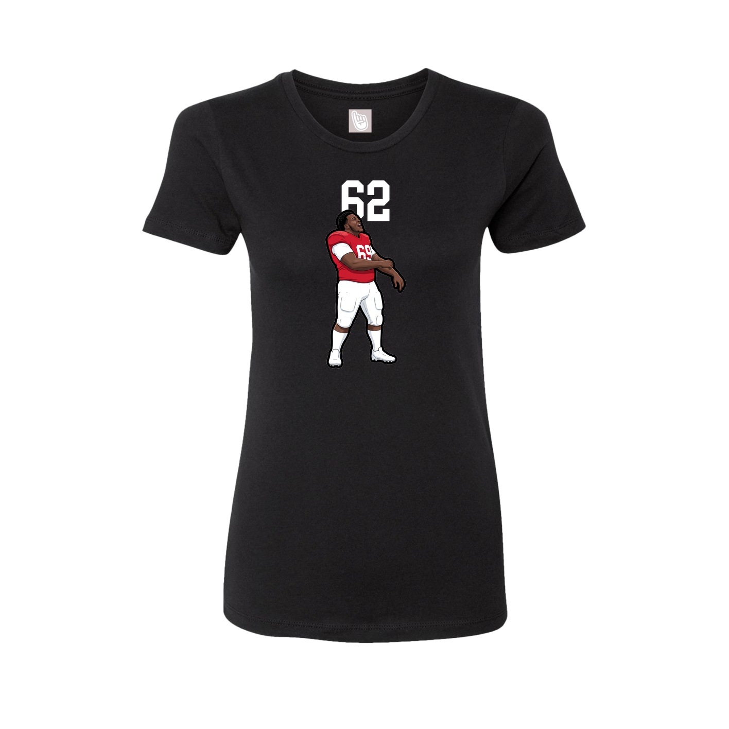 Fitted Women's Tee — Number Top in Black