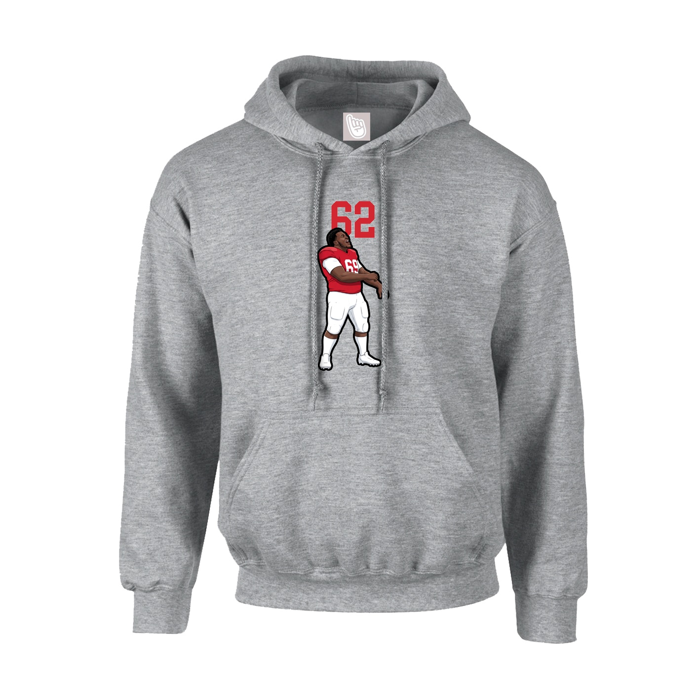 Youth Hoodie — Number Top in Grey