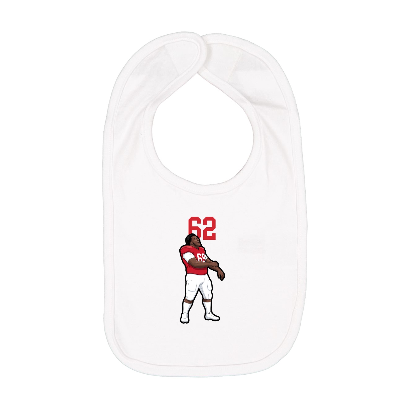 Infant Bib — Number Top in White