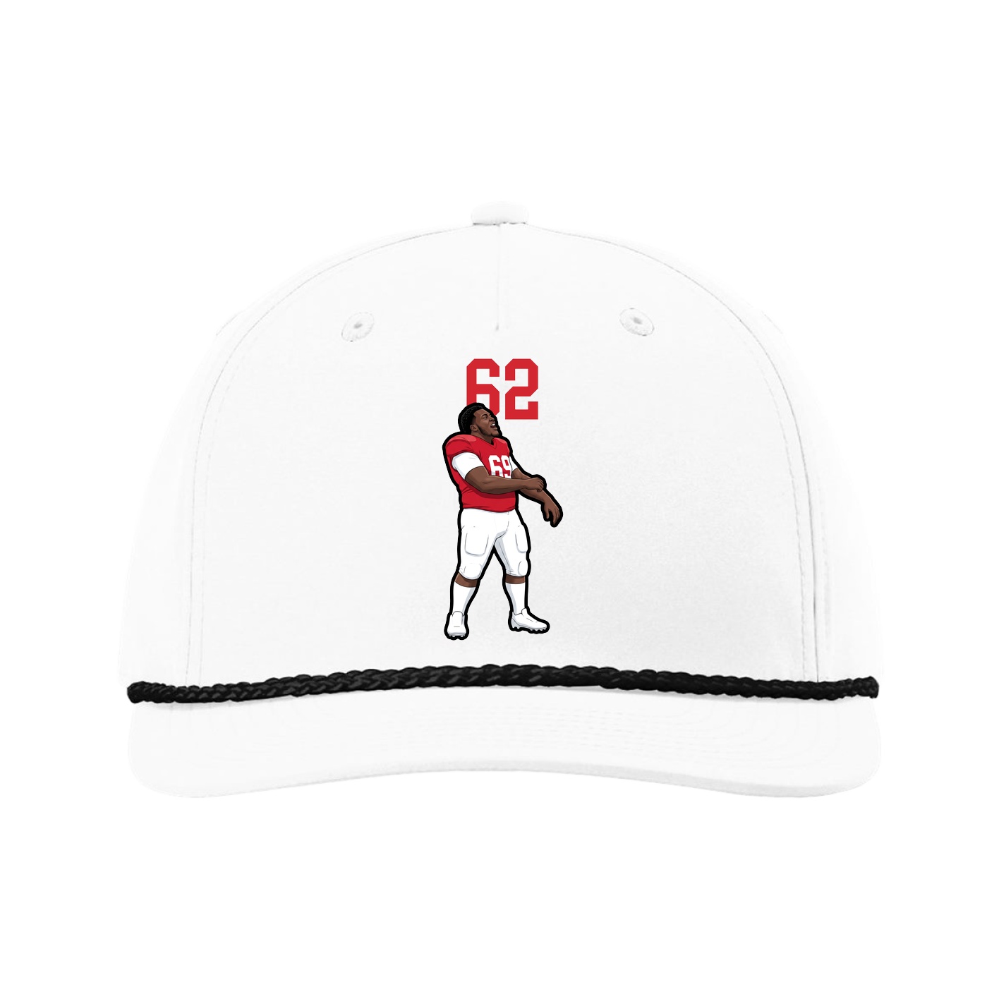 Five-Panel Classic Rope Cap — Number Top in White