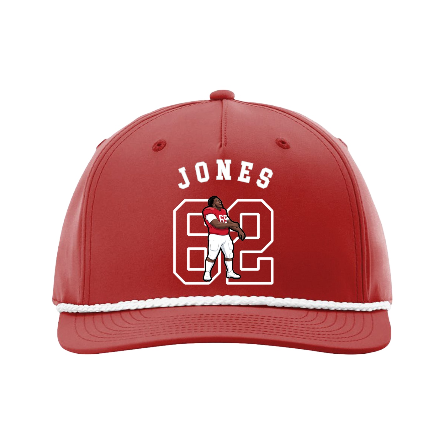 Five-Panel Classic Rope Cap — Shirsey Arch in Red