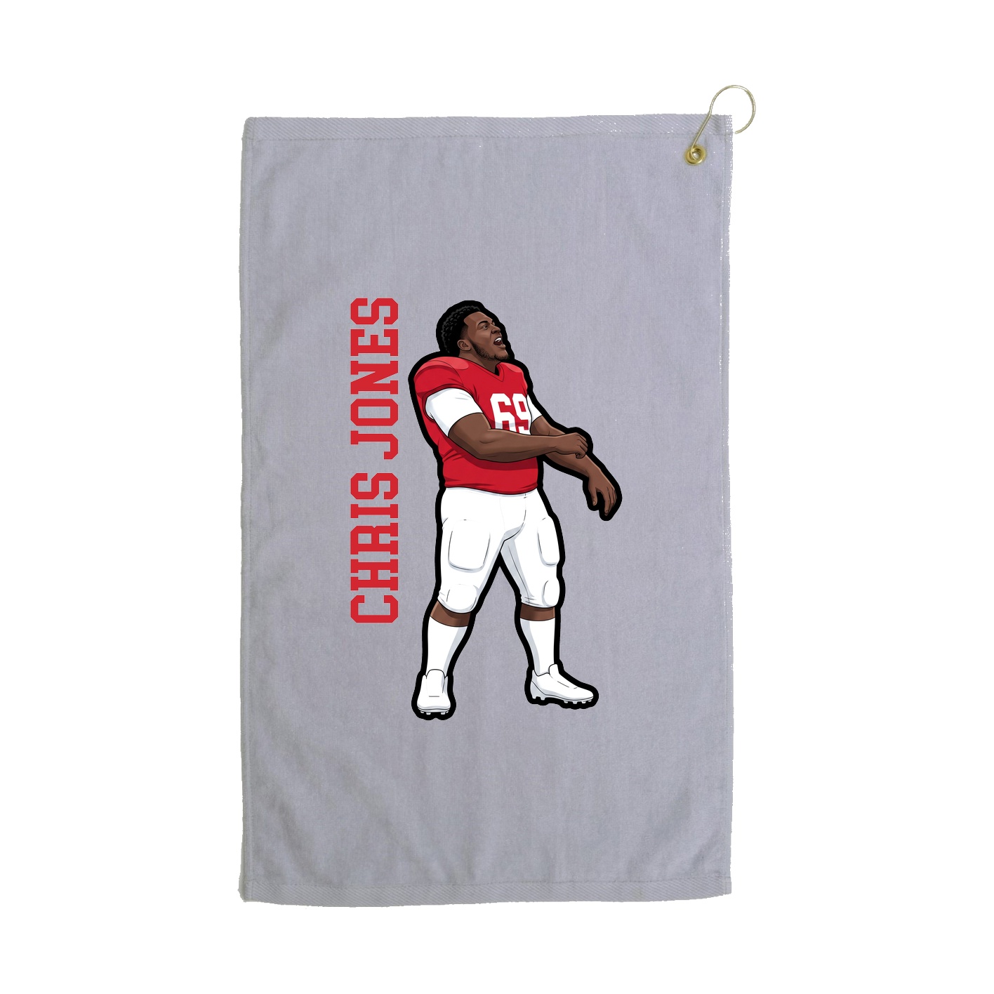 Golf Towel — Name Vertical in Grey