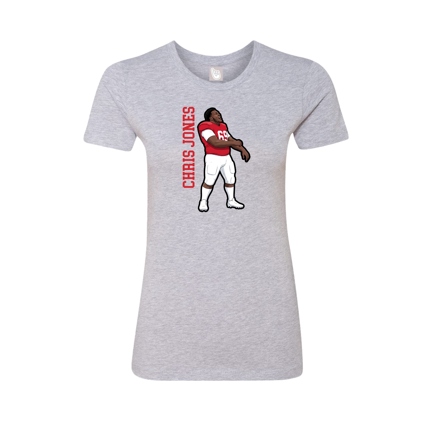 Womens Tee — Name Vertical in Grey