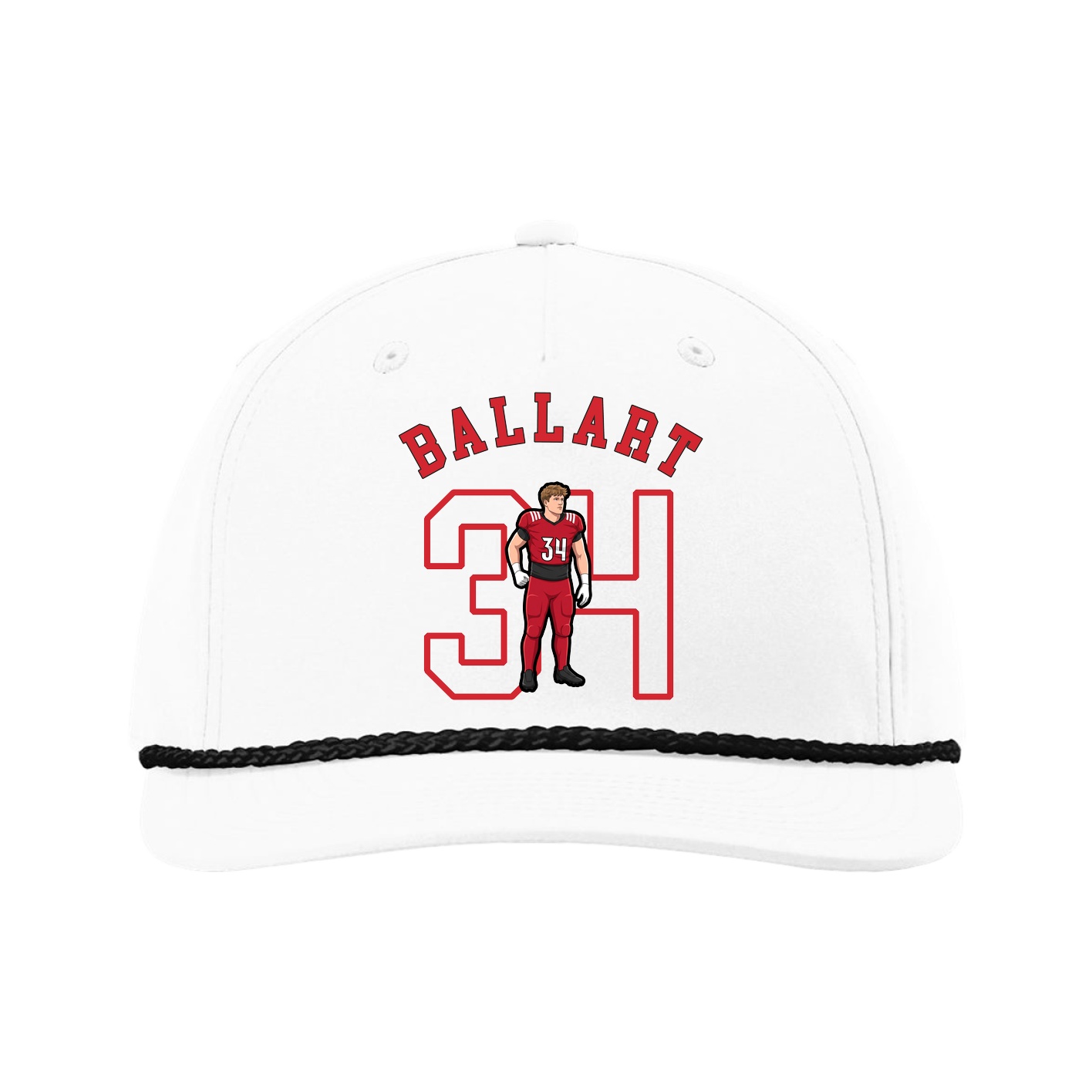 Five-Panel Classic Rope Cap — Shirsey Arch in White