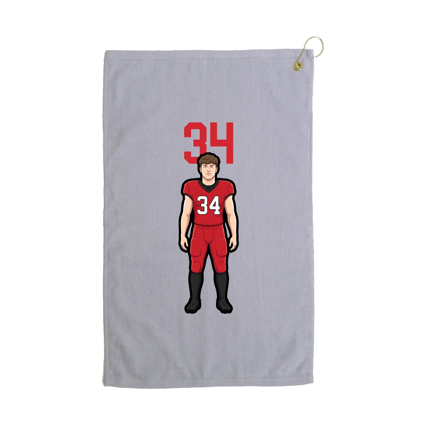 Golf Towel — Number Top in Grey