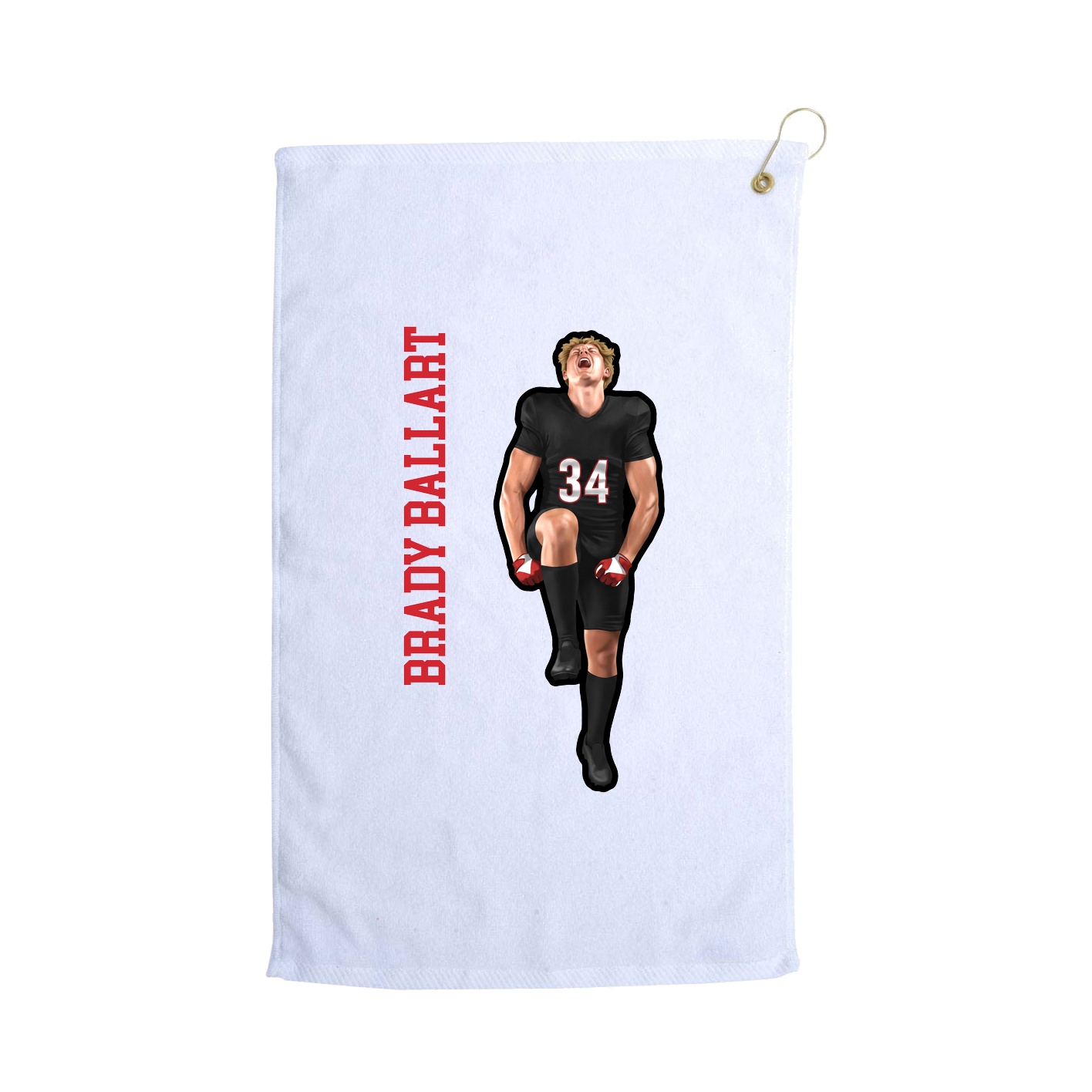 Golf Towel — Name Vertical in White