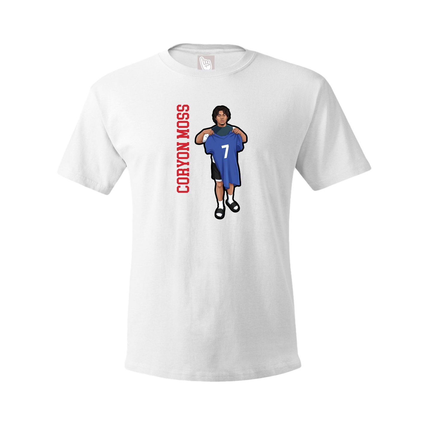 Youth Tee — Name Vertical in White