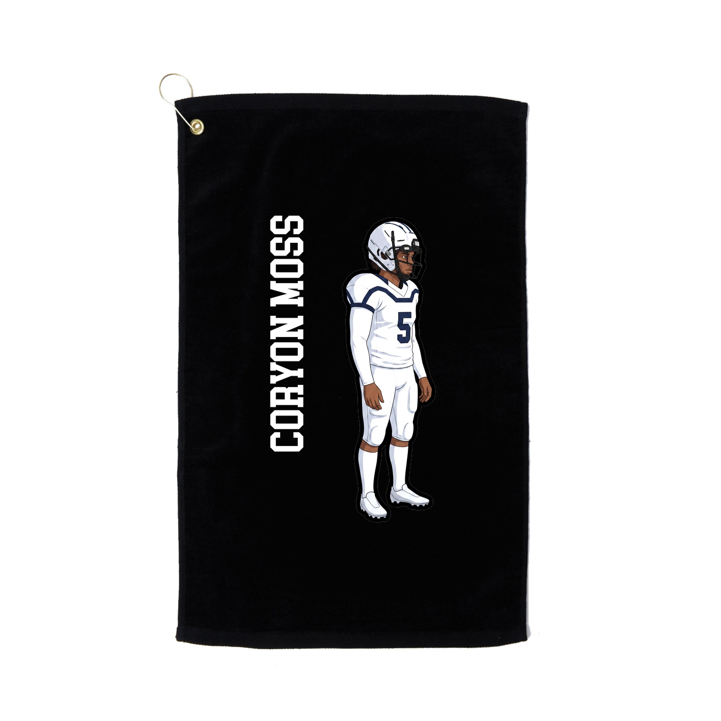 Golf Towel — Name Vertical in Black