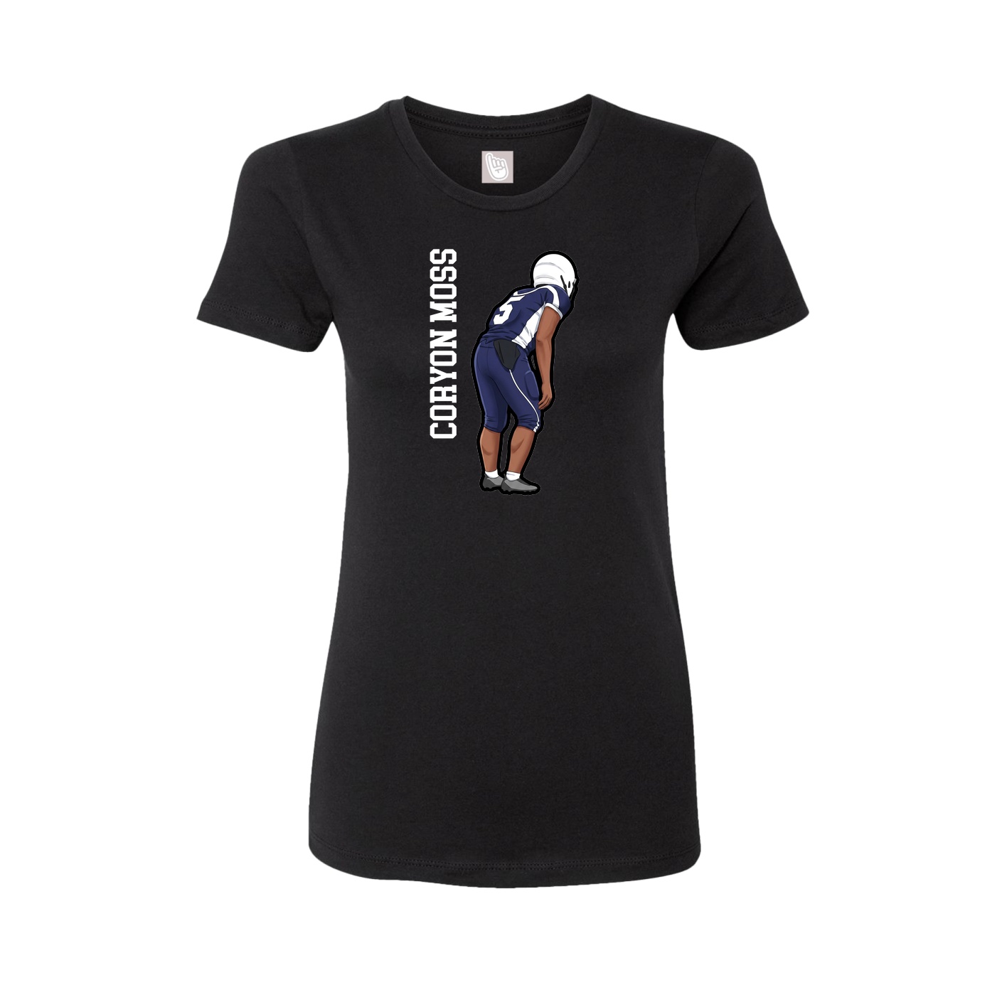 Fitted Women's Tee — Name Vertical in Black