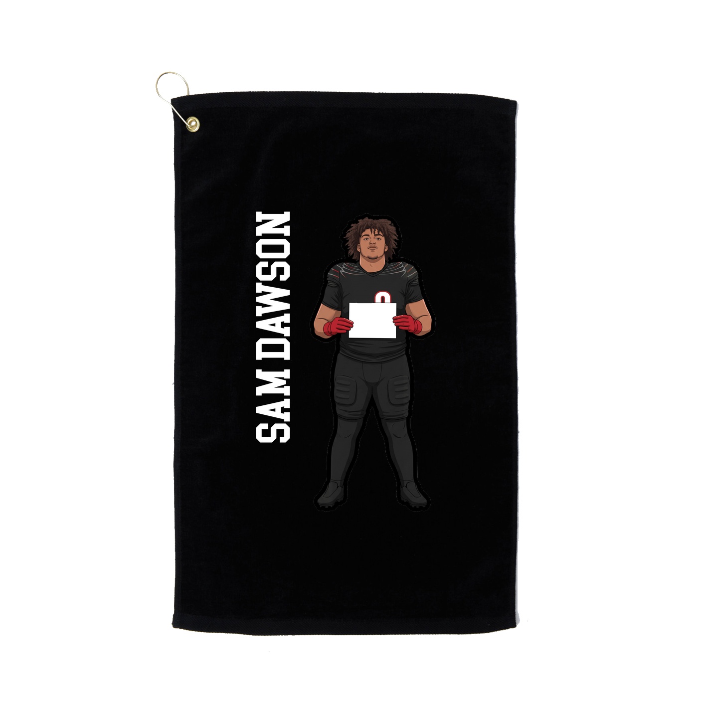 Golf Towel — Name Vertical in Black