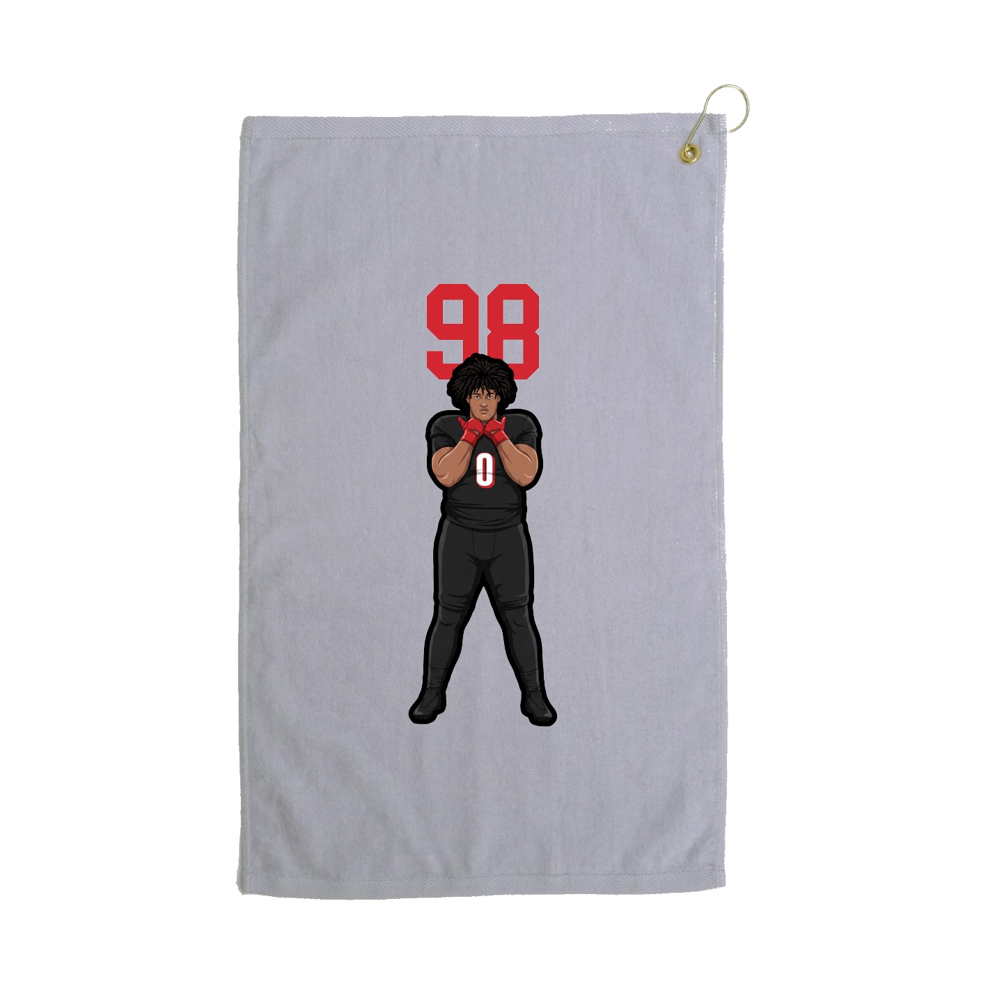 Golf Towel — Number Top in Grey