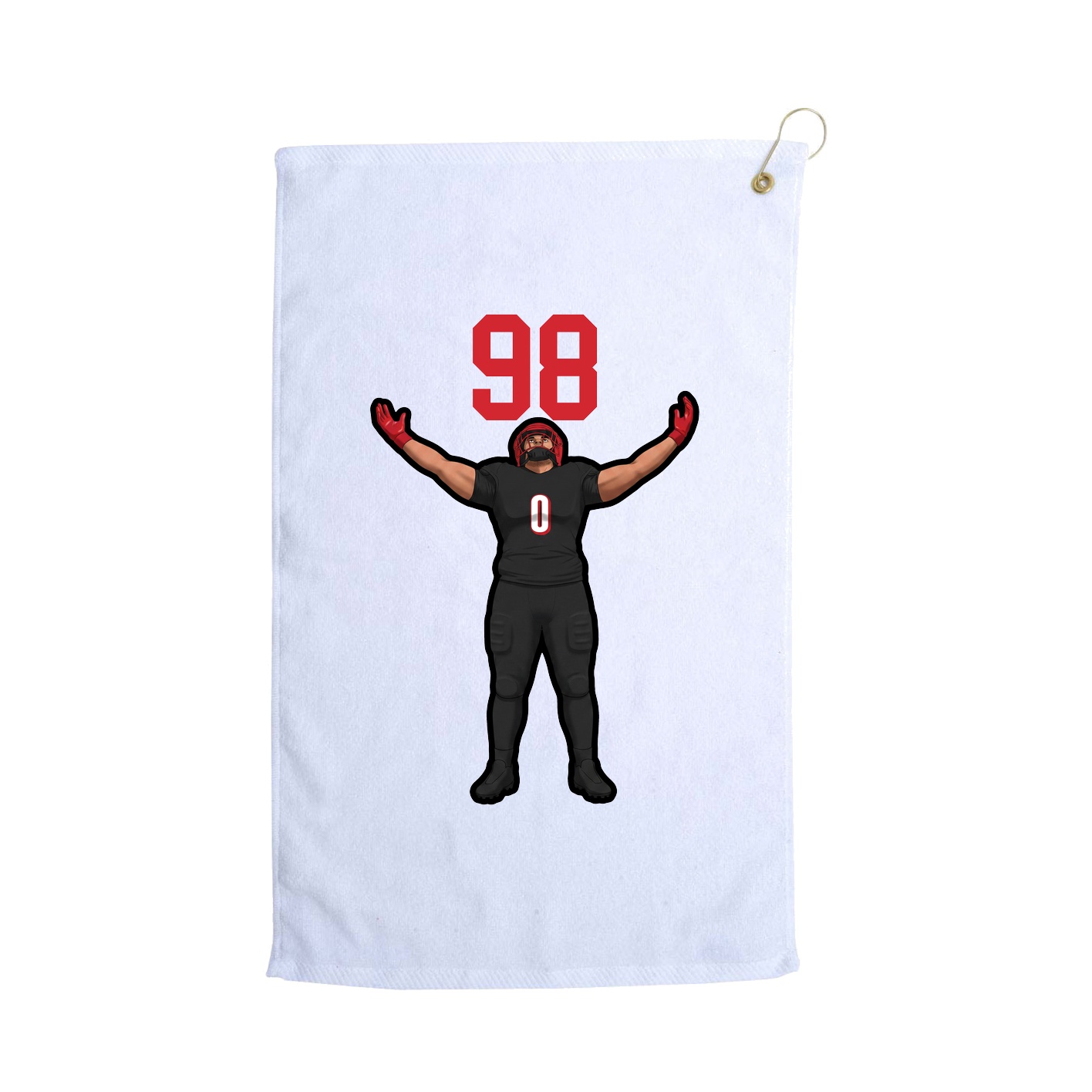 Golf Towel — Number Top in White