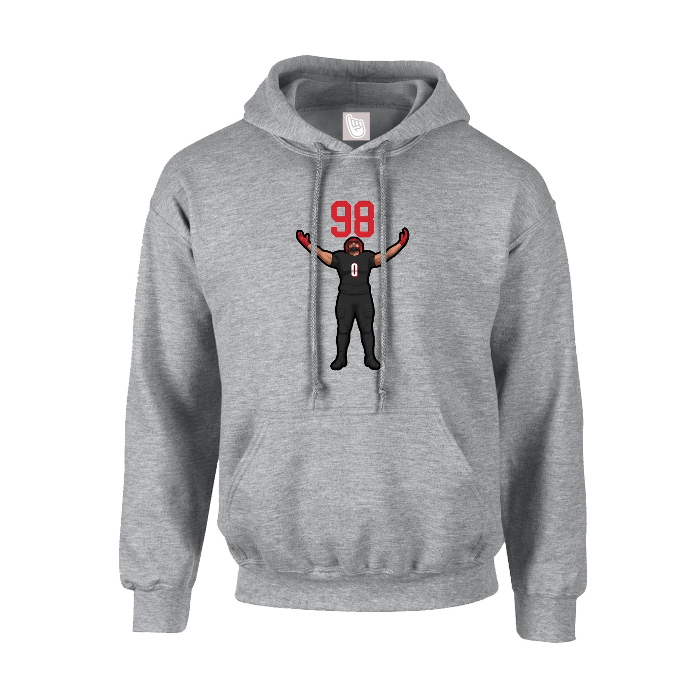 Youth Hoodie — Number Top in Grey