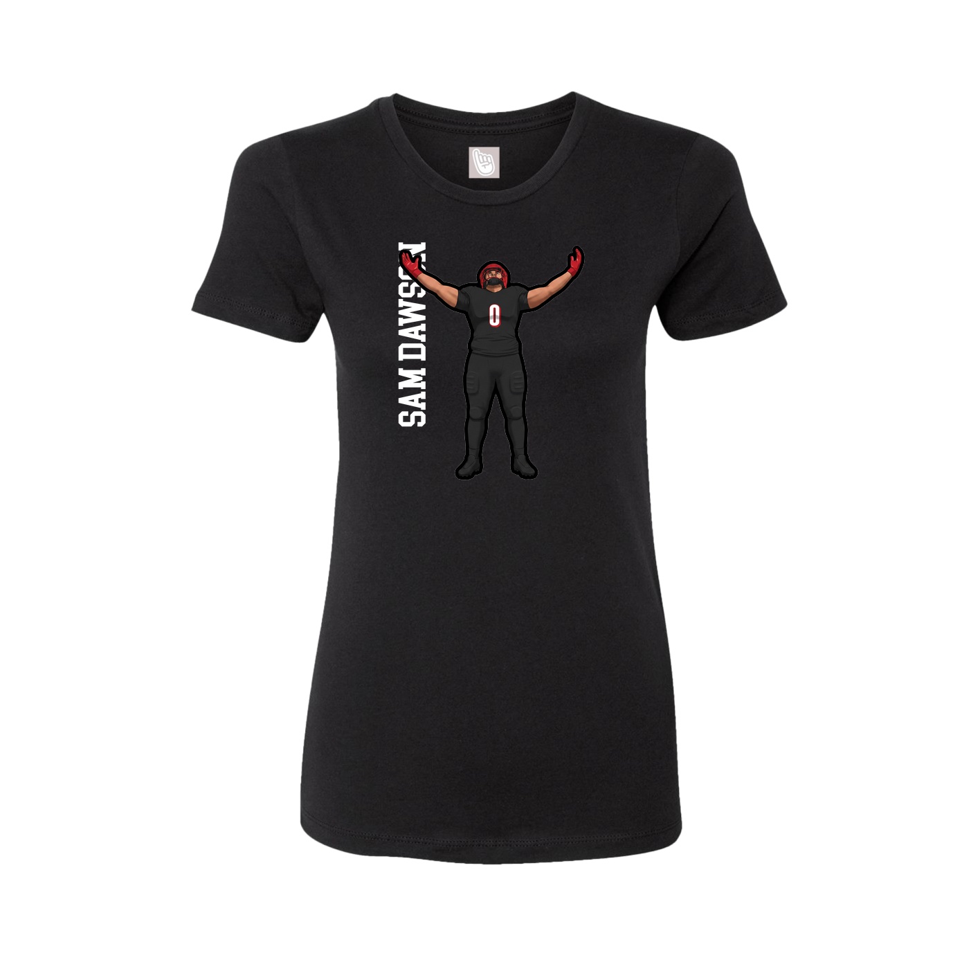 Fitted Women's Tee — Name Vertical in Black