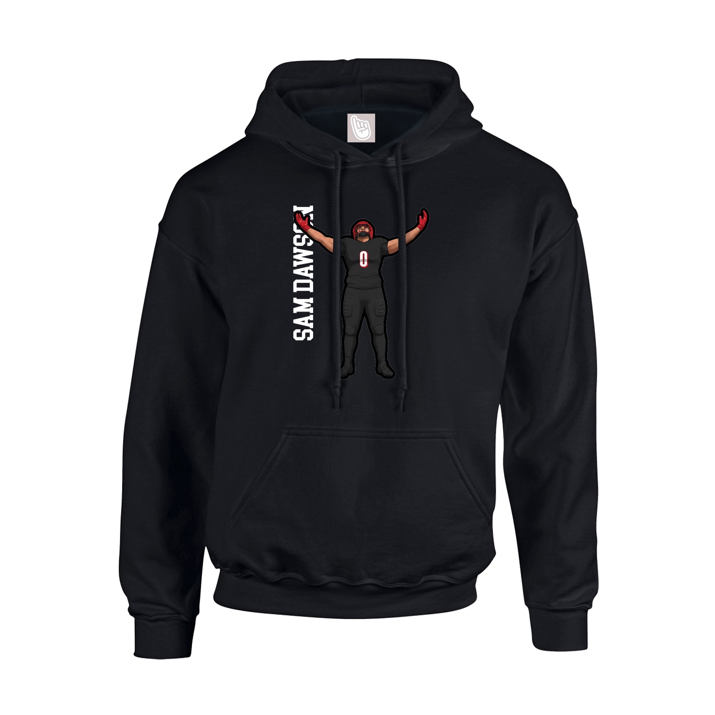 Hoodie — Name Vertical in Black