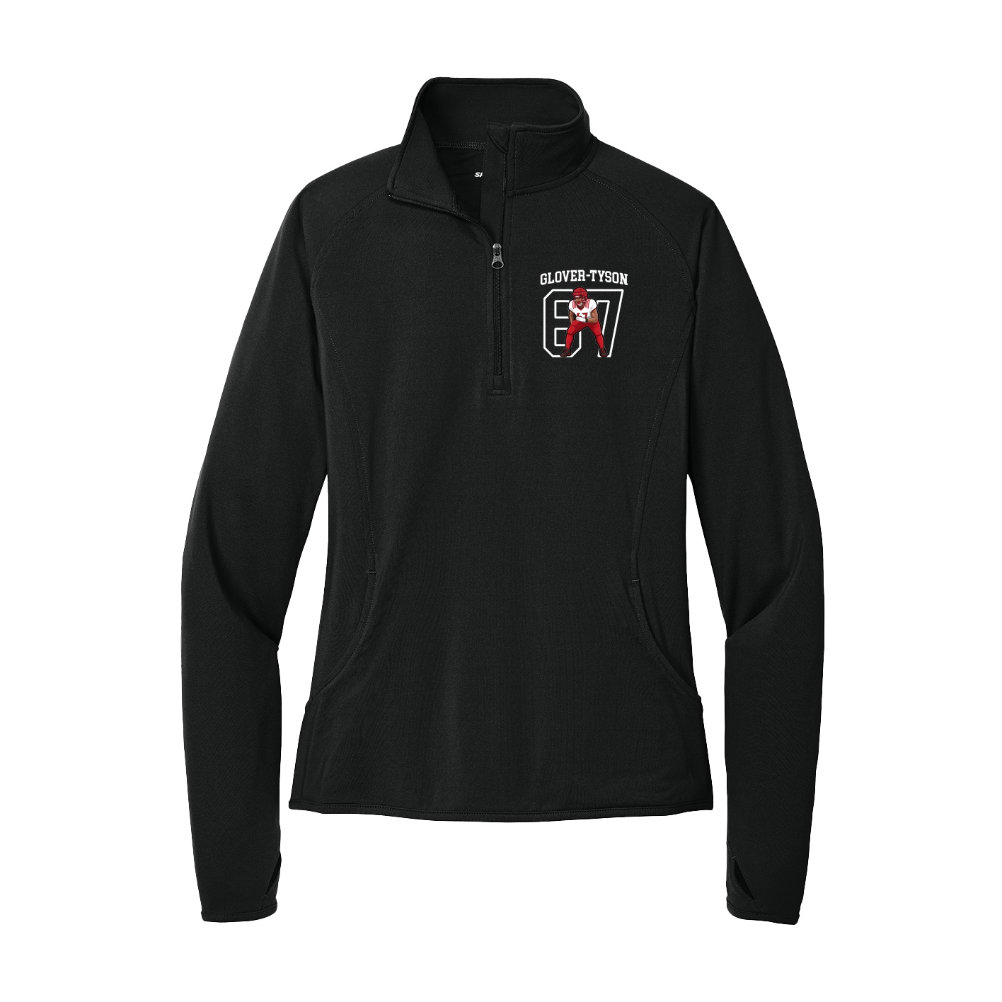 Women's Q-Zip Pullover — Shirsey in Black