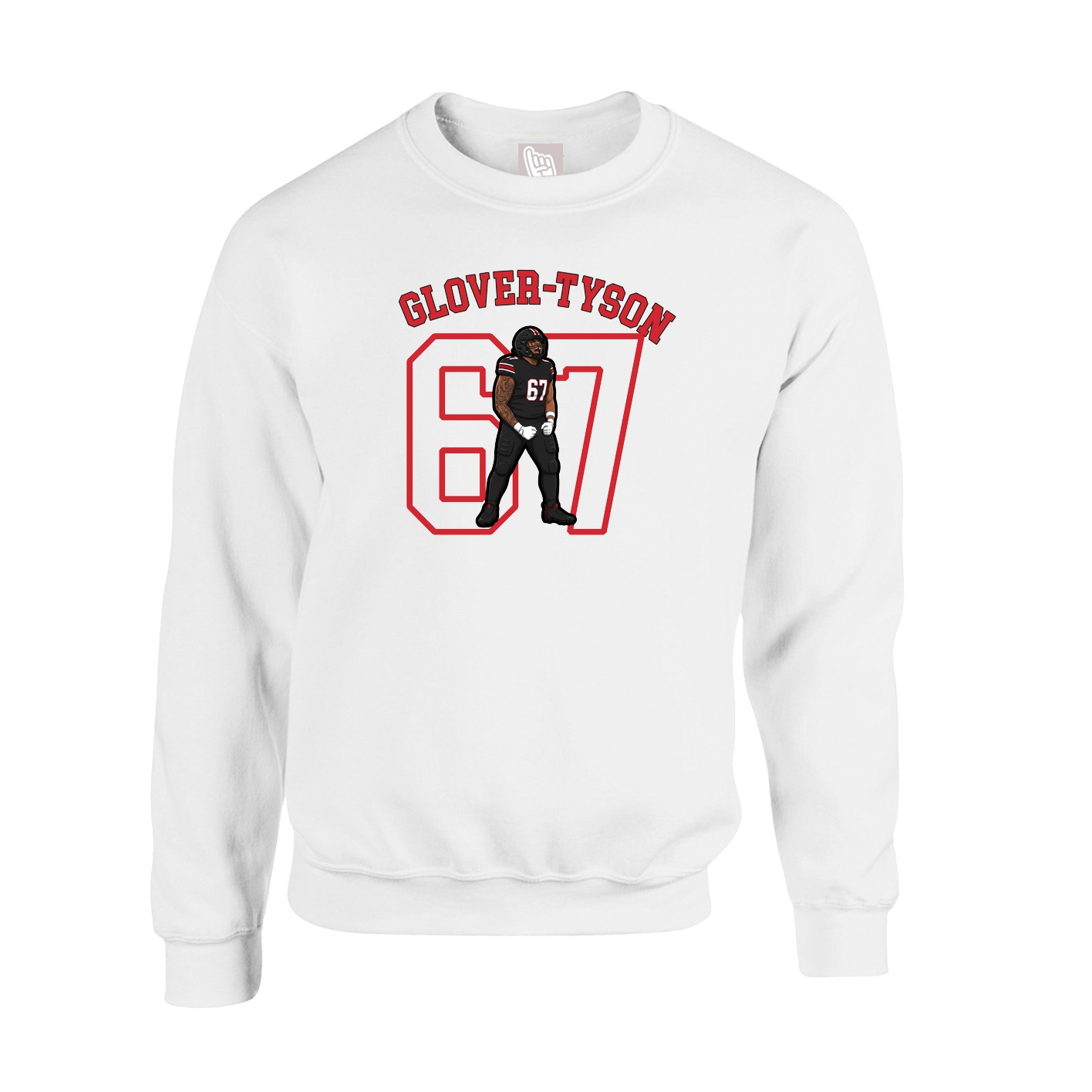 Fleece Crew — Shirsey Arch in White