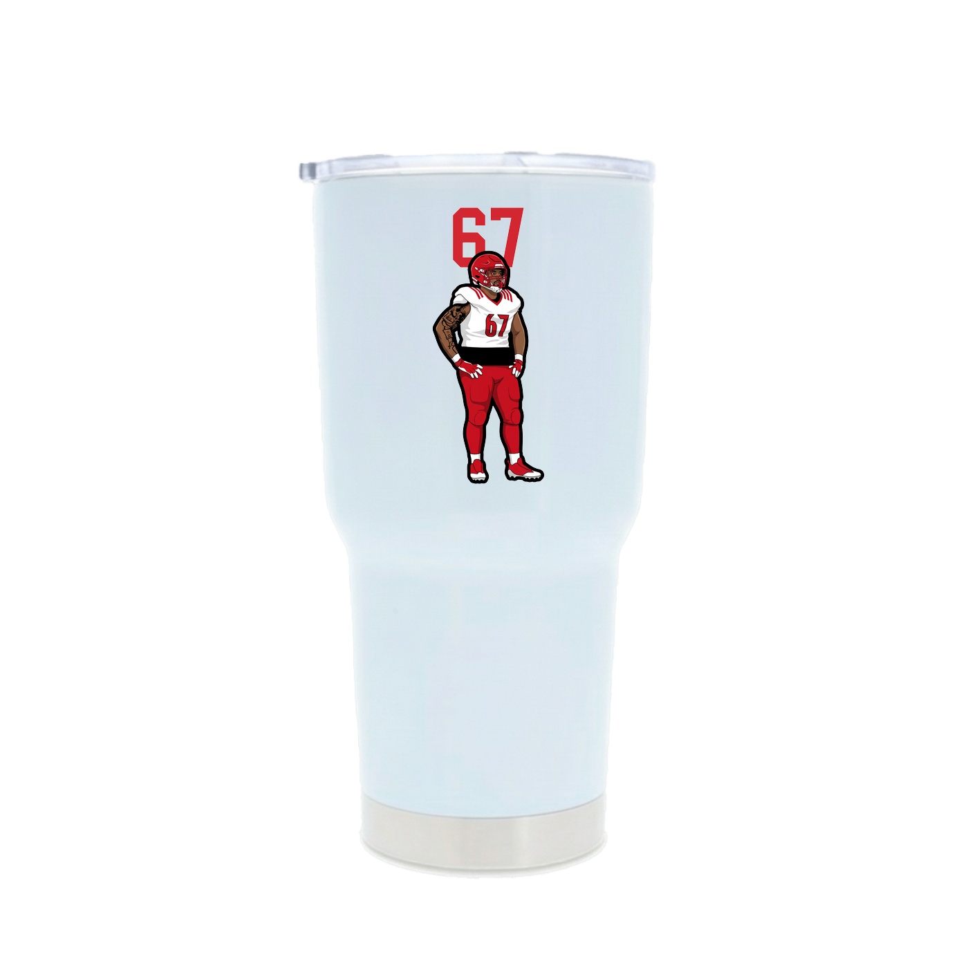 30oz Stainless Steel Tumbler — Number Top in White