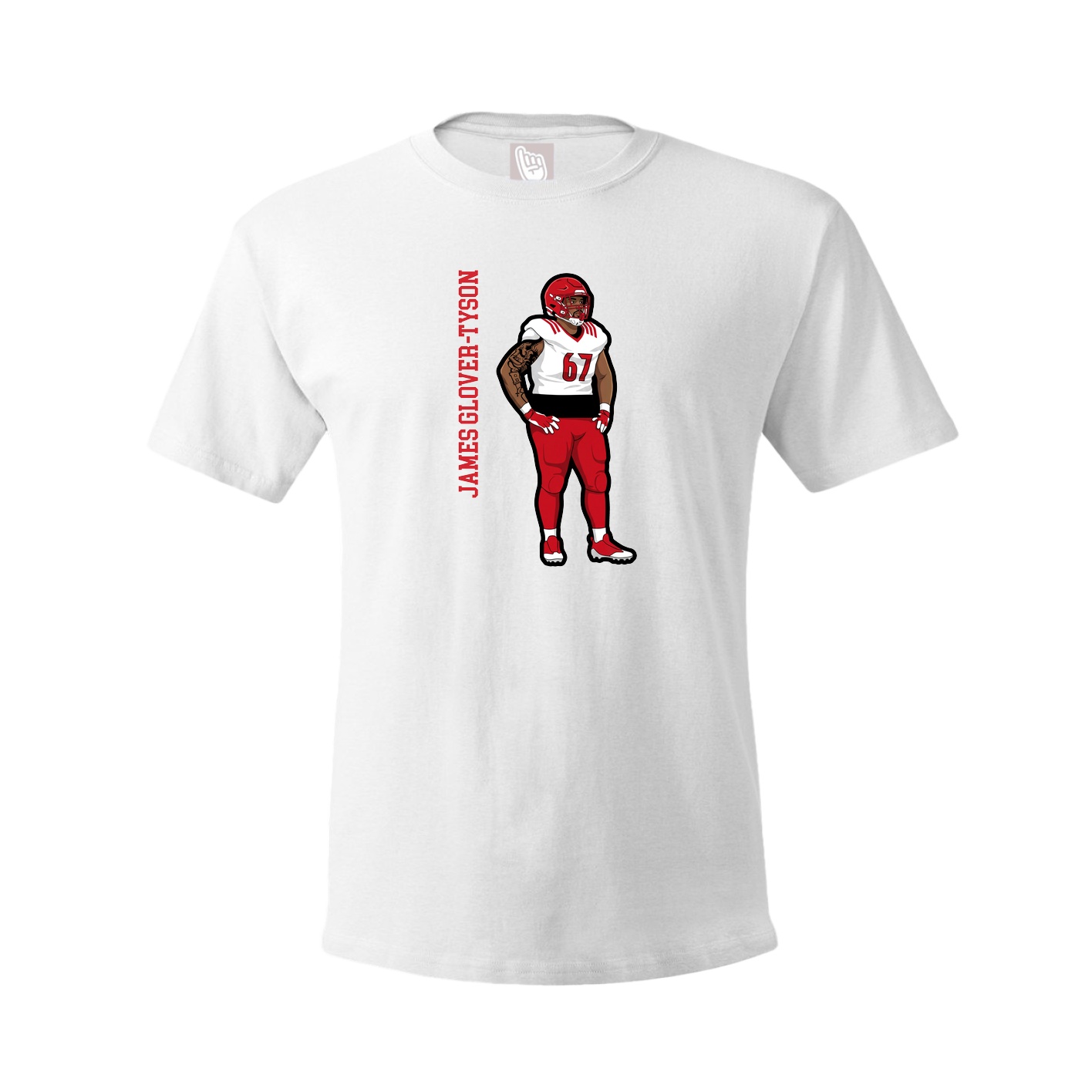 Tee — Name Vertical in White