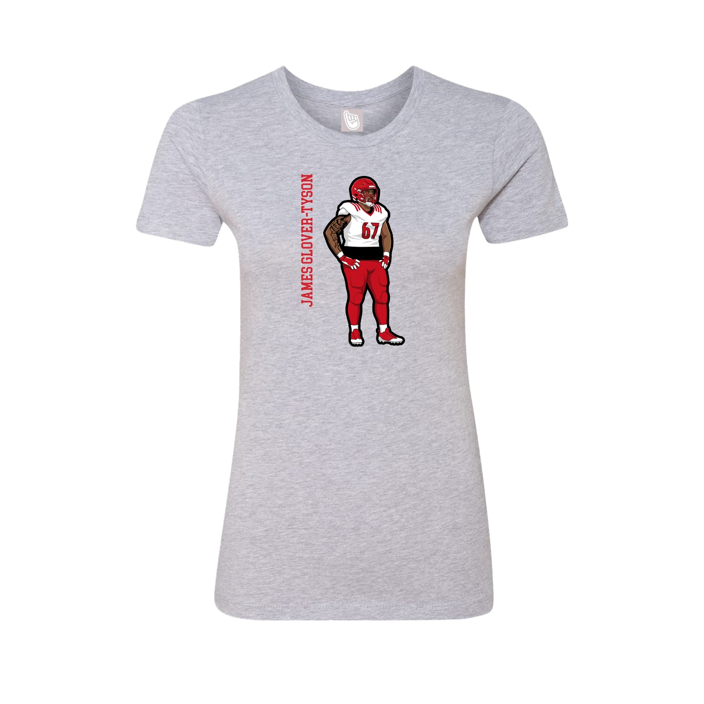 Womens Tee — Name Vertical in Grey