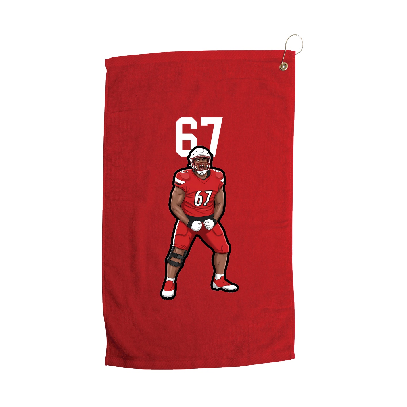 Golf Towel — Number Top in Red