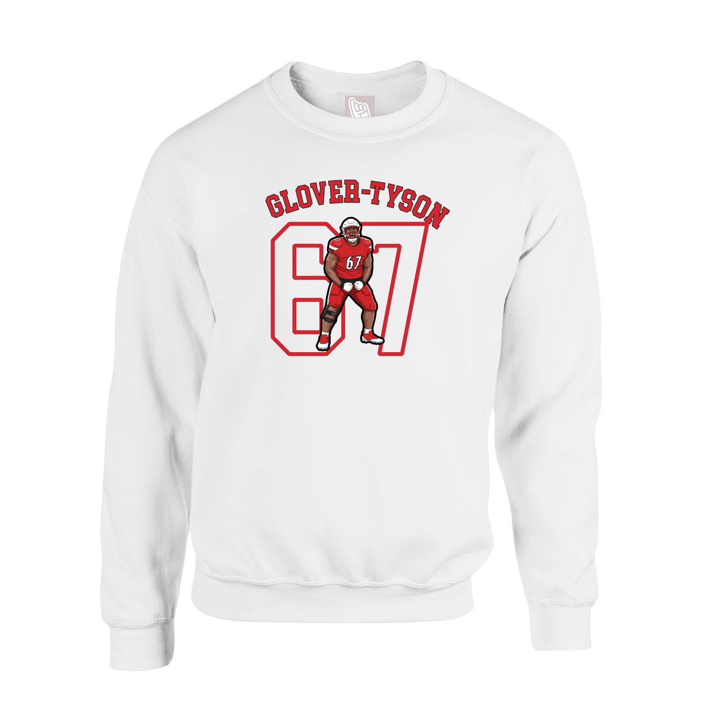 Fleece Crew — Shirsey Arch in White