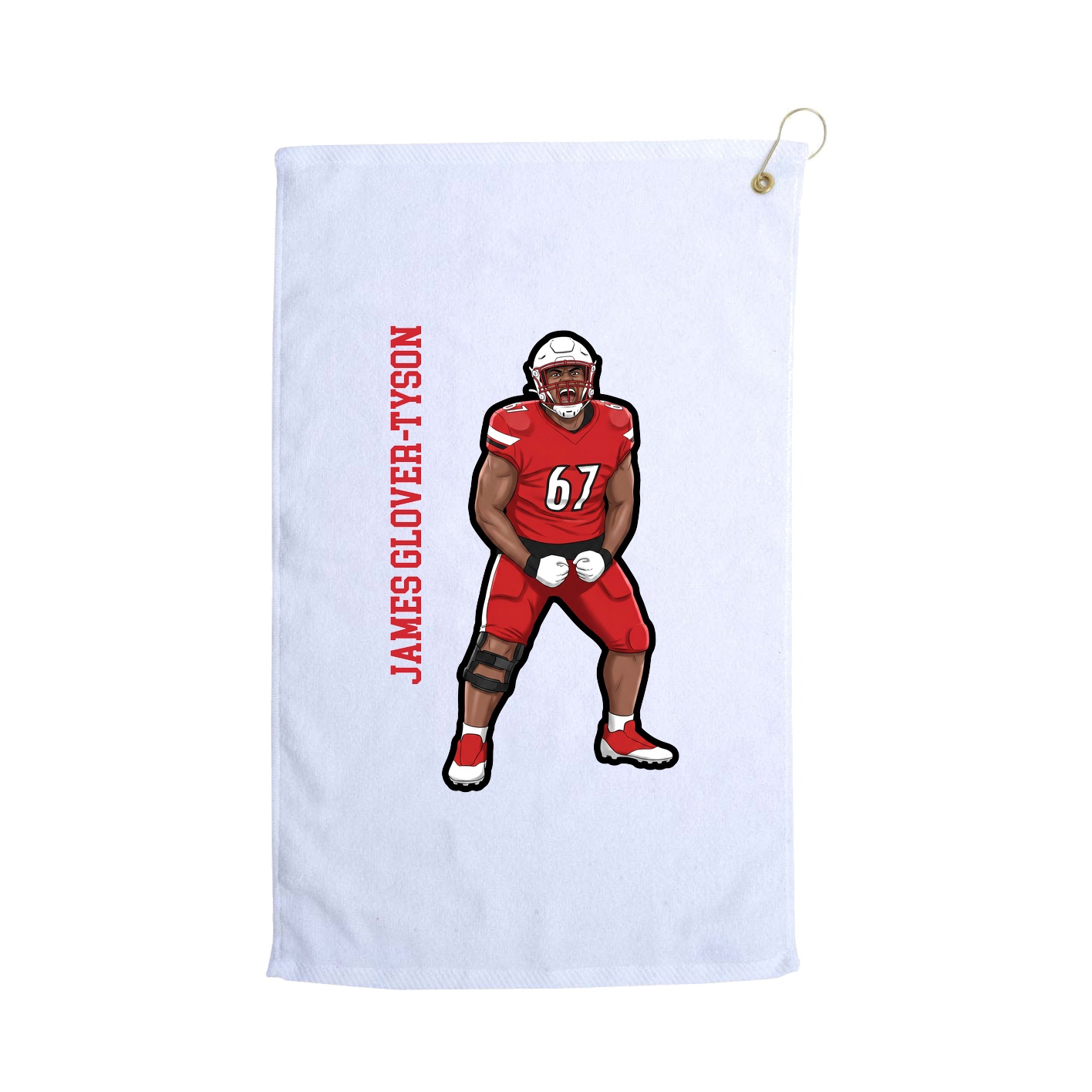 Golf Towel — Name Vertical in White
