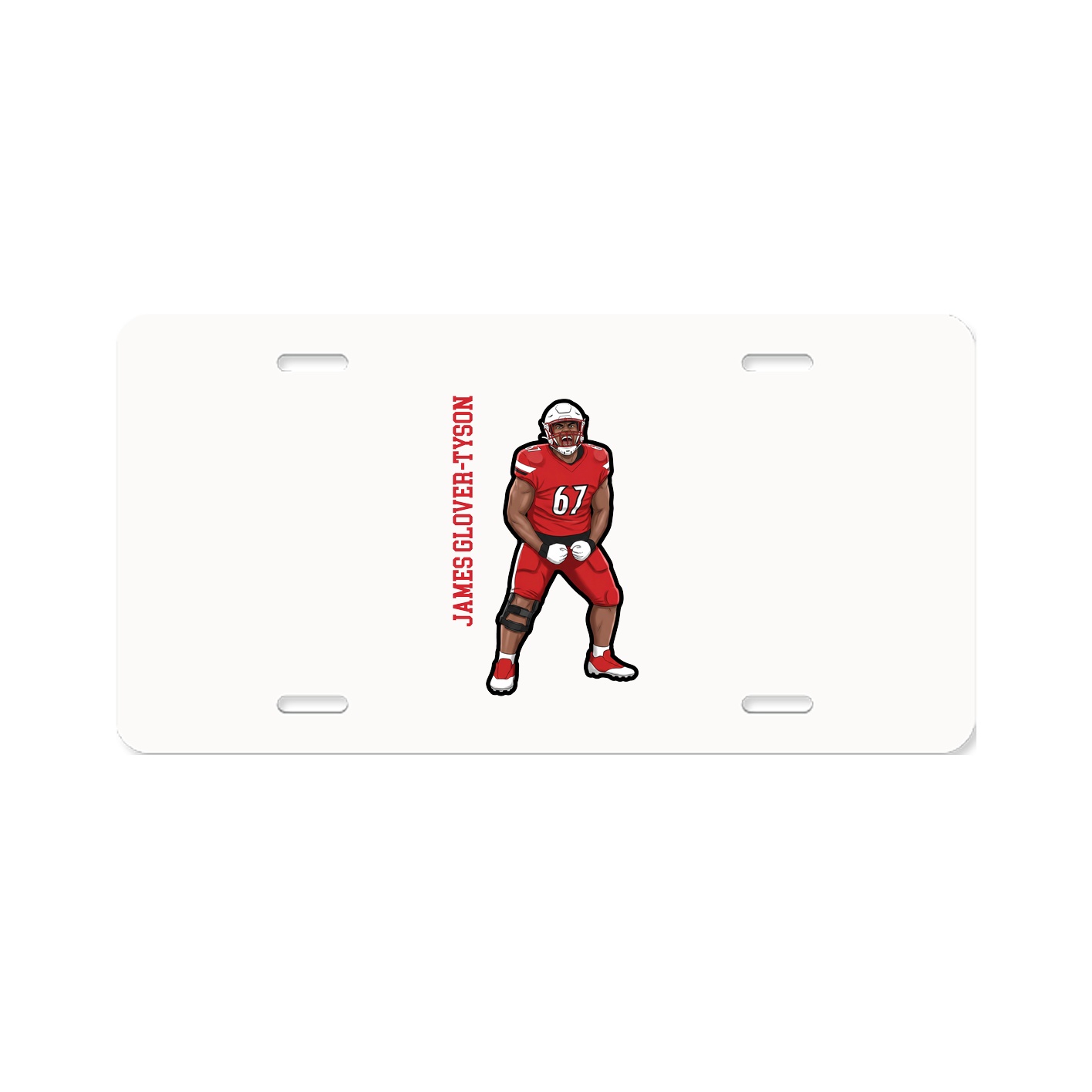 License Plate — Name Vertical in Classic