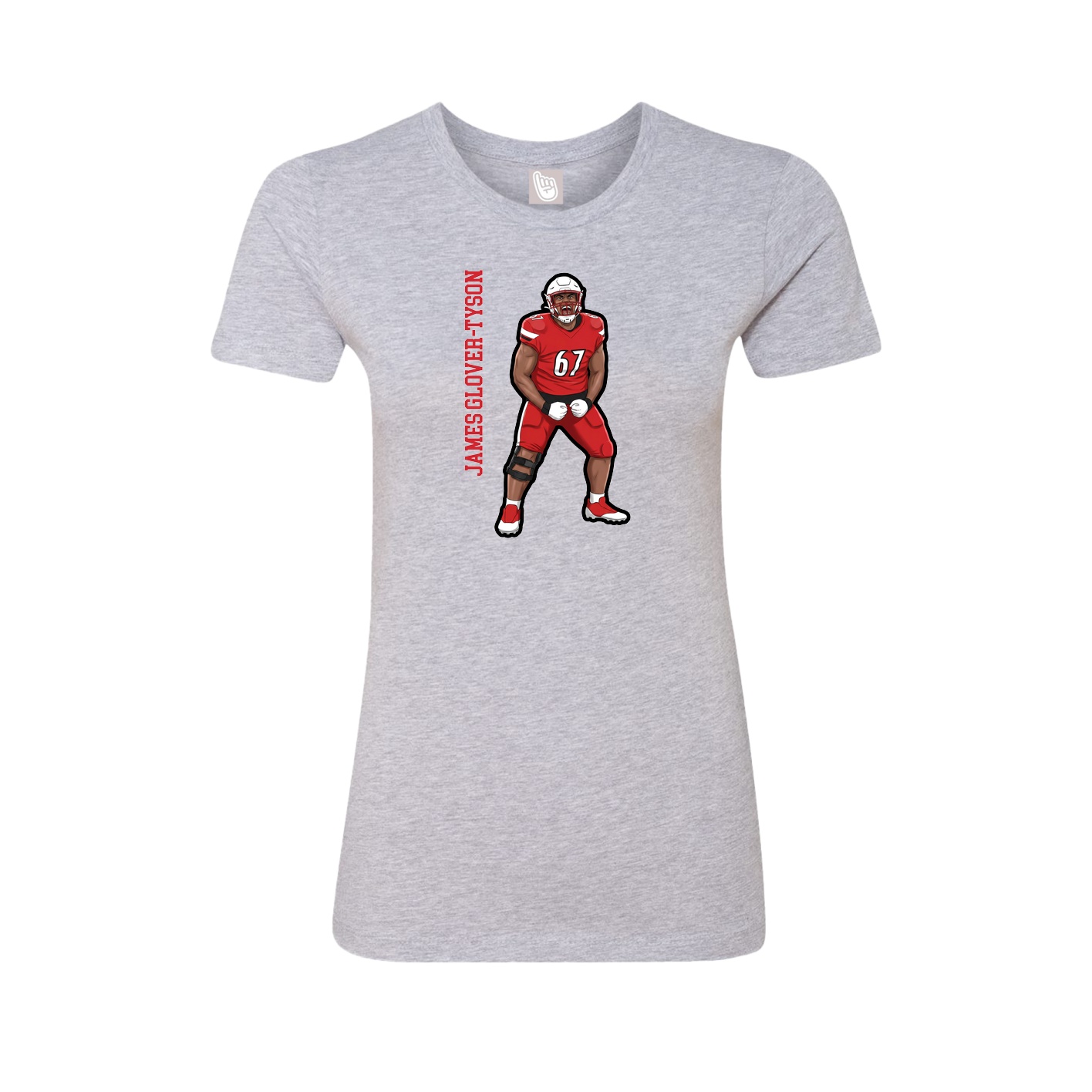 Womens Tee — Name Vertical in Grey