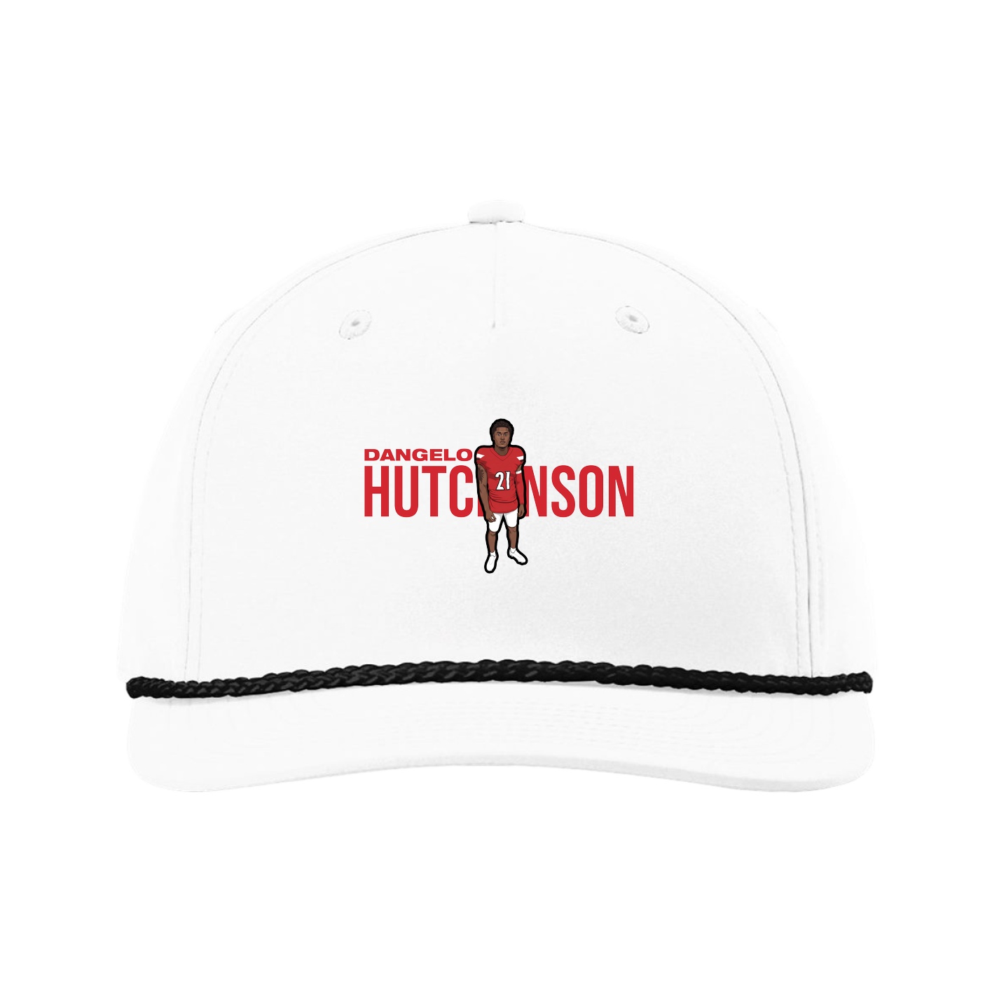 Five-Panel Classic Rope Cap — Player Name in White